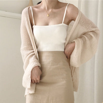 Vintage Loose Long Sleeve Knit Cardigan Top