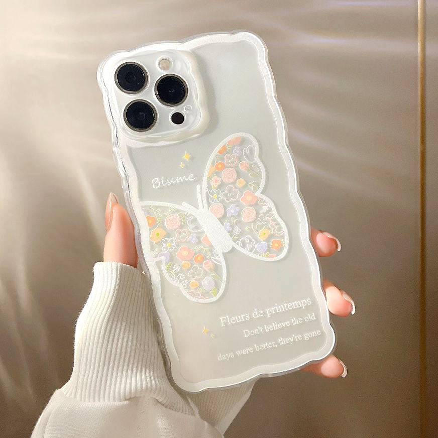 Flower Butterfly Transparent Iphone Case