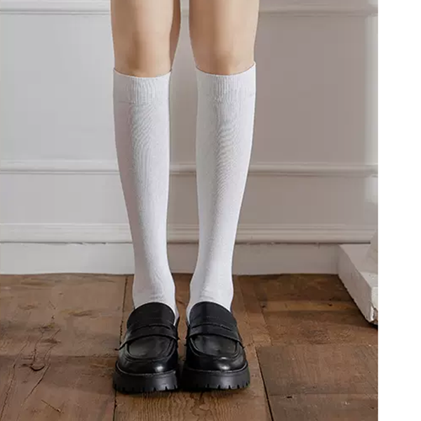 Solid Color Warm Stretch Calf Stockings