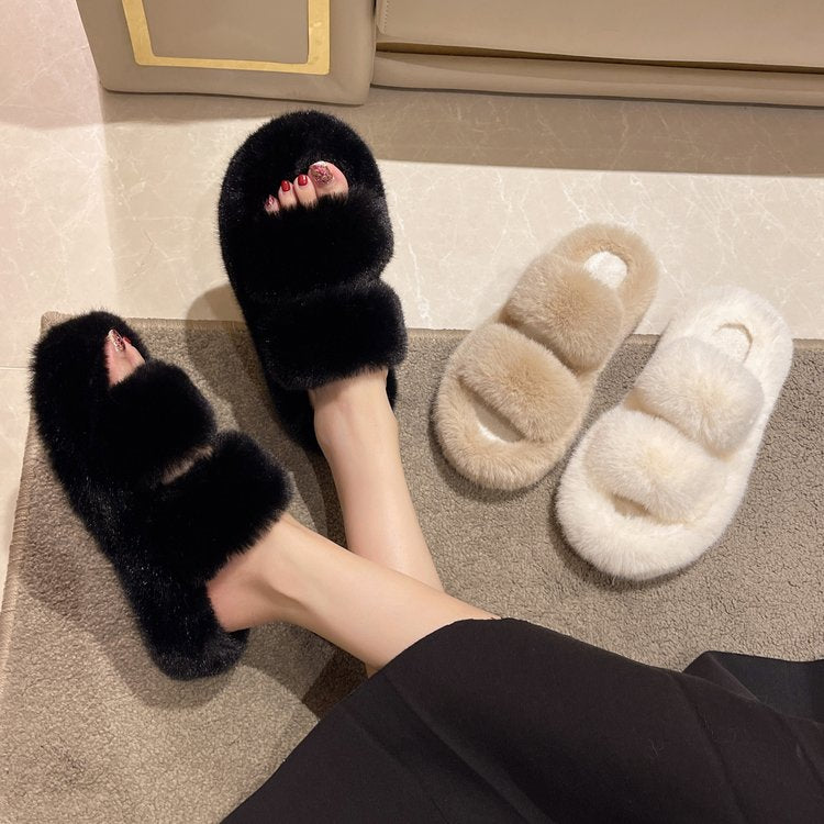 Comfortable Breathable Non-Slip Plush Flats