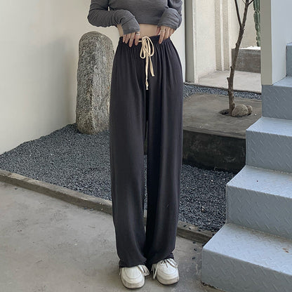 Sweatpants Straight High Waist Wide-Leg Pants