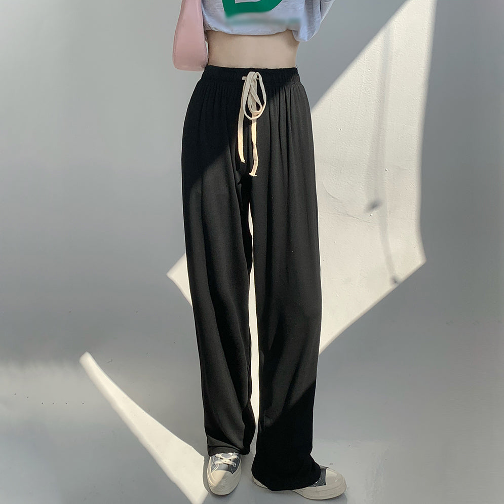 Sweatpants Straight High Waist Wide-Leg Pants