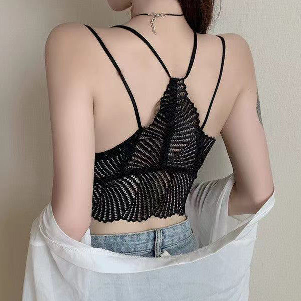 Cute Solid Color Camisole Wrap Chest Crop Top