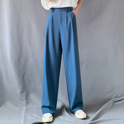 Wide Leg Mopping Trousers High Waist Pants