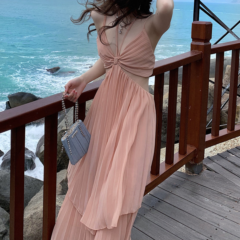 Backless Temperament Seaside Holiday Dress