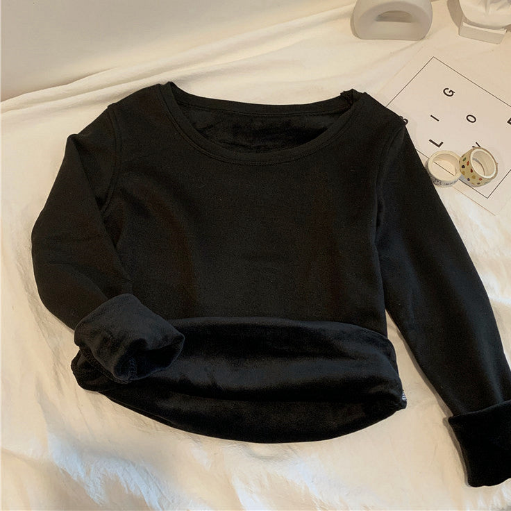 Round Neck Fleece Long Sleeve Thermal Top