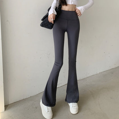 High Waist Straight Micro Flare Yoga Long Pants