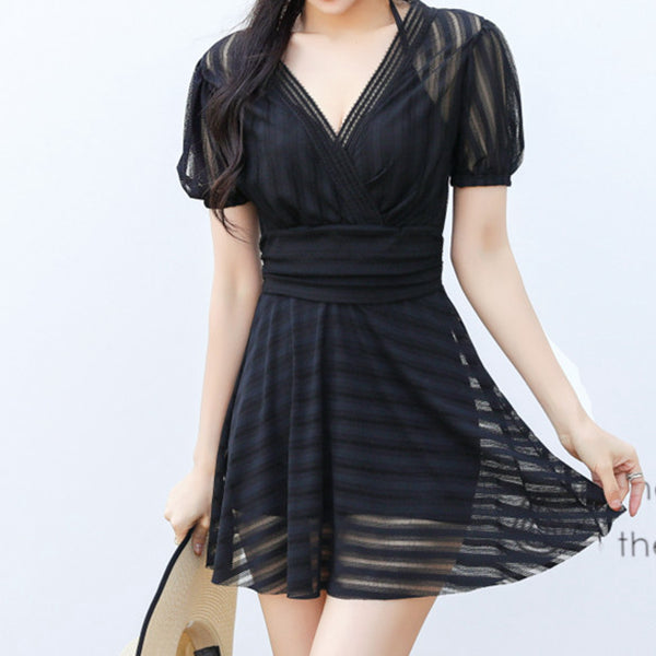 Milk Silk Short Sleeve One Piece Swimsuit