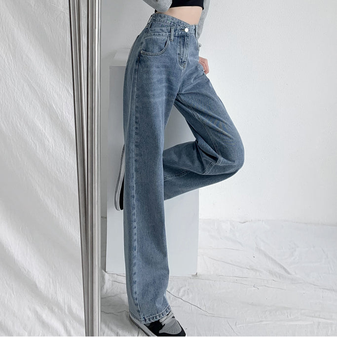 Loose High-Rise Straight-Leg Pants Jeans