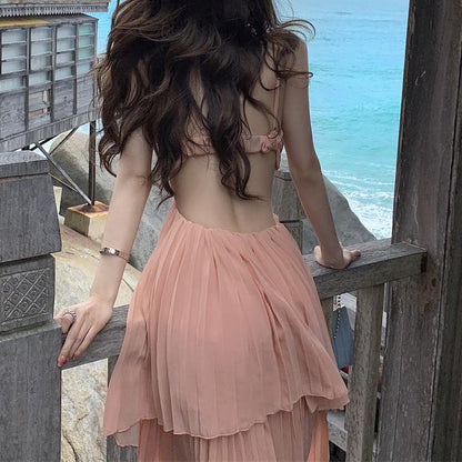 Backless Temperament Seaside Holiday Dress