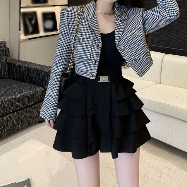 Blazer Top Long Sleeve Short Pants