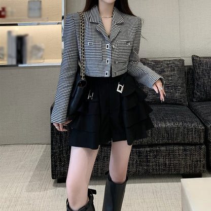 Blazer Top Long Sleeve Short Pants