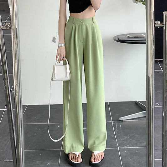 High Waist Suit Pants Straight Leg Trousers