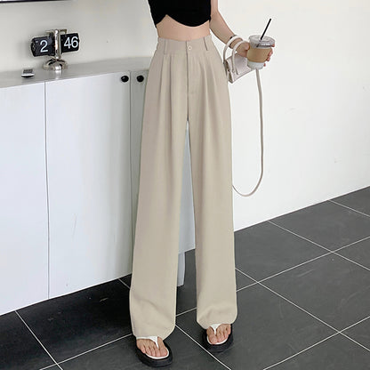 High Waist Suit Pants Straight Leg Trousers