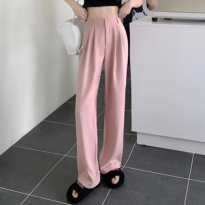 High Waist Suit Pants Straight Leg Trousers