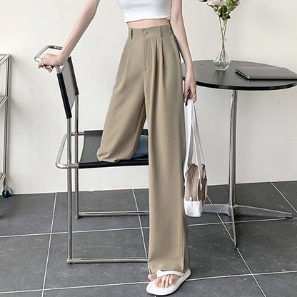 High Waist Suit Pants Straight Leg Trousers