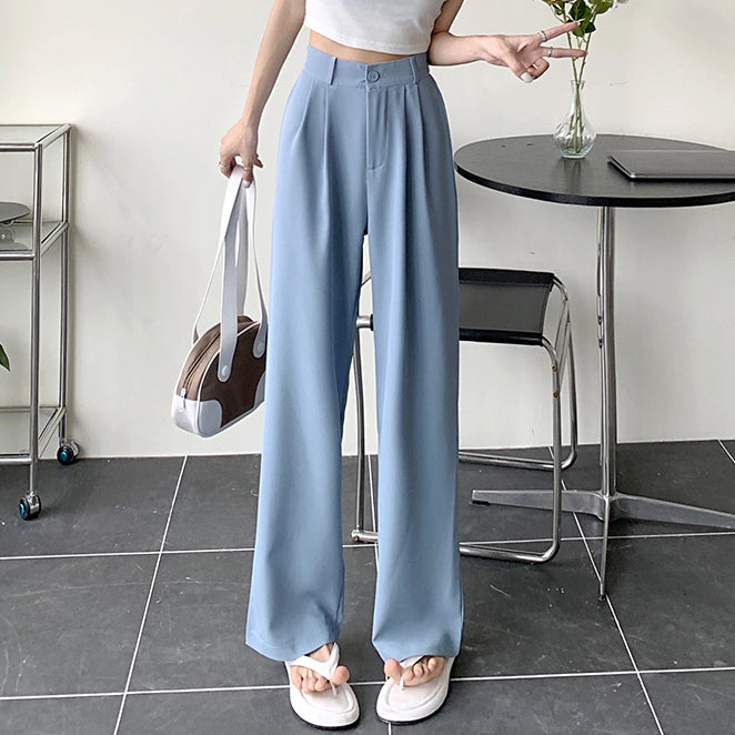 High Waist Suit Pants Straight Leg Trousers