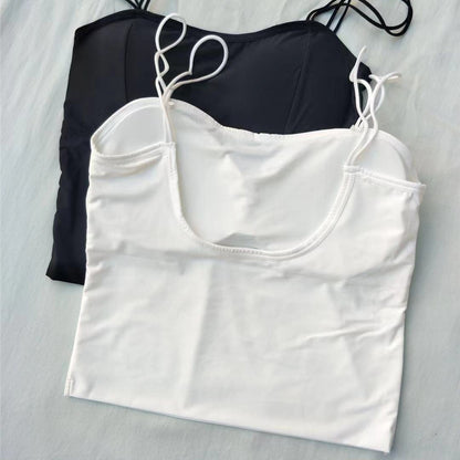 U-Shaped Slim Chest Pad Short Tank Top