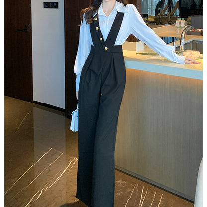 Pocket Straight Suit Jumpsuit Trousers