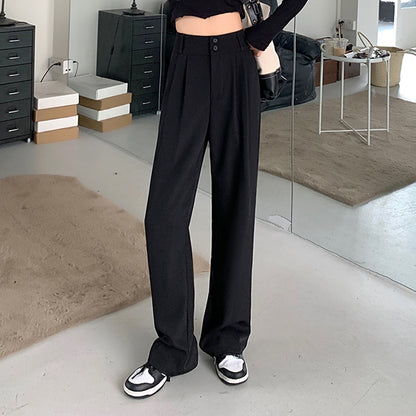 Suit Pants High Waist Loose Wide Leg Casual Trousers