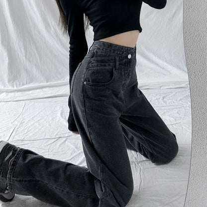 Loose High-Rise Straight-Leg Pants Jeans