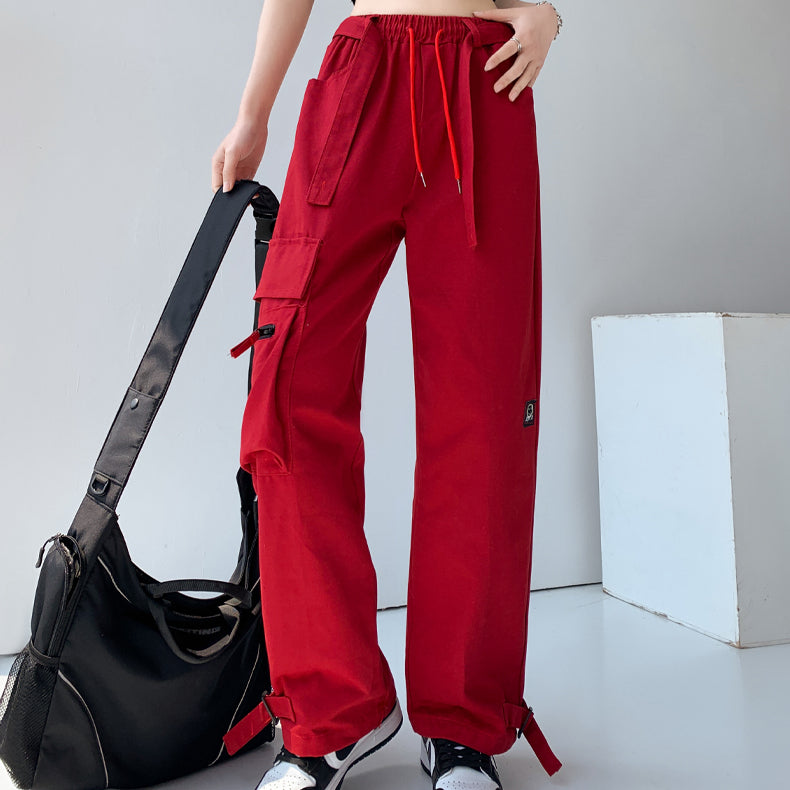 Loose Pocket Hip Hop Wide Leg Cargo Pants