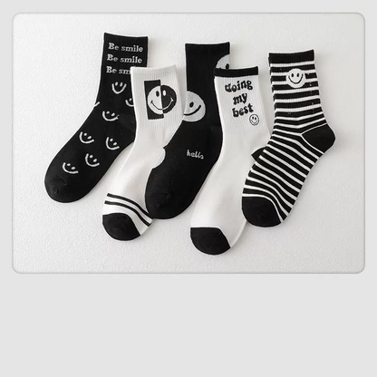 Cartoon Soft Breathable Cotton Medium Tube Socks