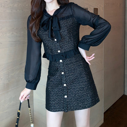 Suit Fashion Temperament Top Short Skirt