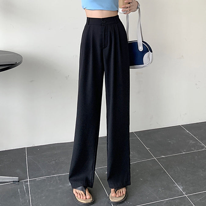 High Waist Suit Pants Straight Leg Trousers