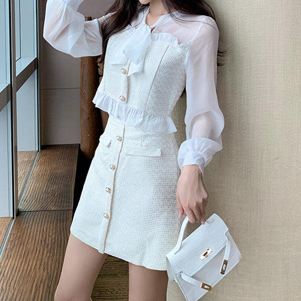 Suit Fashion Temperament Top Short Skirt