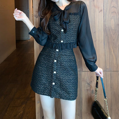 Suit Fashion Temperament Top Short Skirt