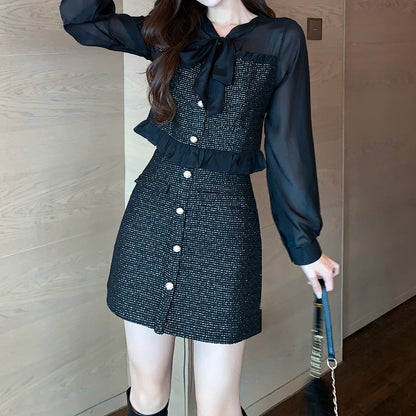 Suit Fashion Temperament Top Short Skirt