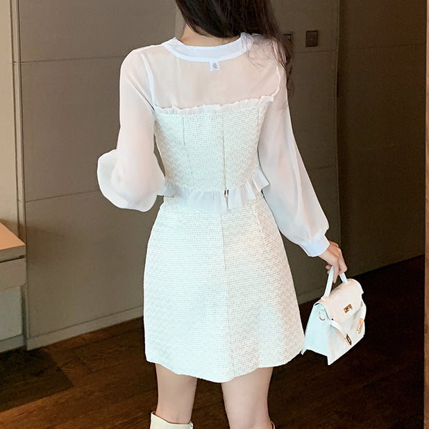 Suit Fashion Temperament Top Short Skirt