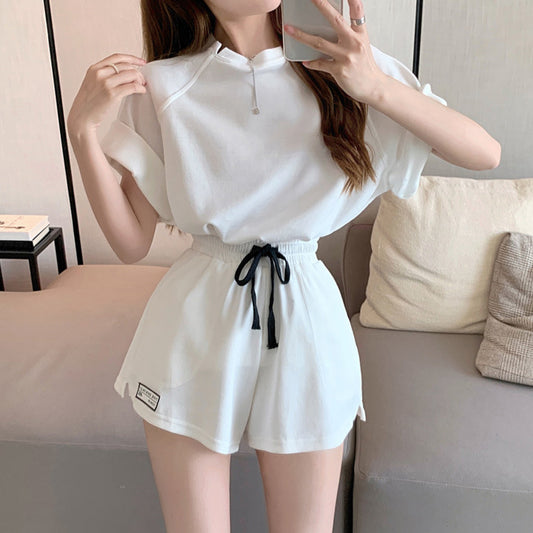 Sportswear Short Sleeve T-Shirt Top Drawstring Shorts