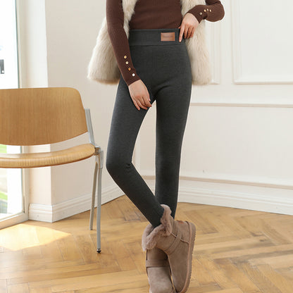 Thickened Warm Stretch Slim High Waist Sherpa Pants