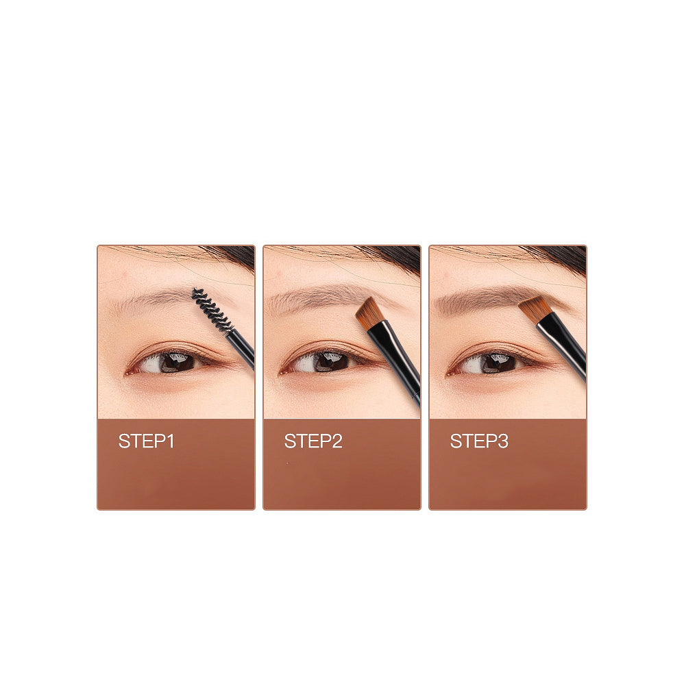 Two-Tone Waterproof Mirror Natural Eyebrow Powder