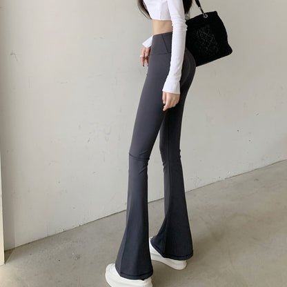 High Waist Straight Micro Flare Yoga Long Pants