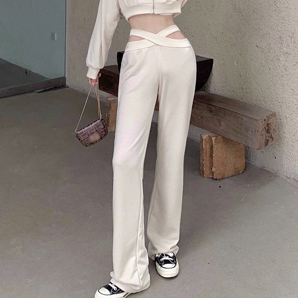 Sports Suit Long-Sleeved Top Wide-Leg Pants