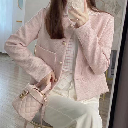 Light Pink Short Coat Long Sleeve Top