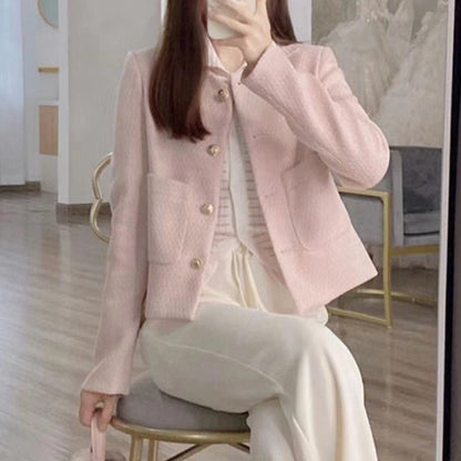 Light Pink Short Coat Long Sleeve Top