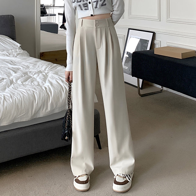 Suit Pants High Waist Loose Wide Leg Casual Trousers