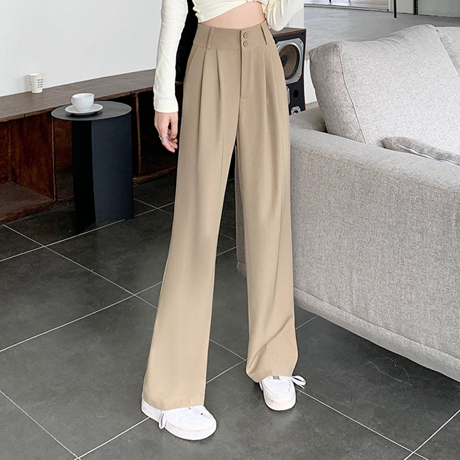 Suit Pants High Waist Loose Wide Leg Casual Trousers