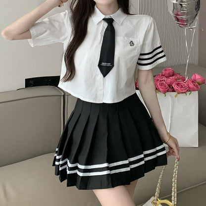 Uniform Short Sleeve White Shirt Set