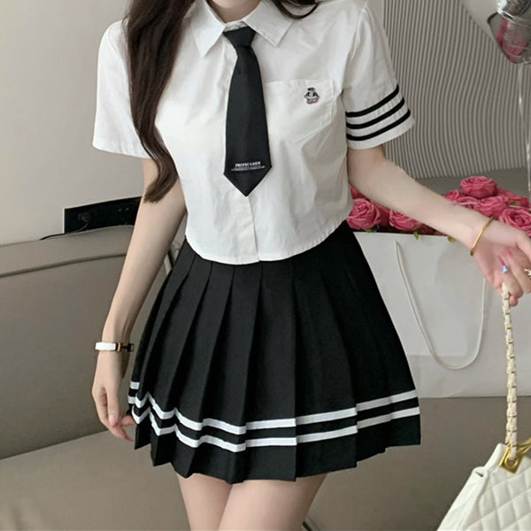 Uniform Short Sleeve White Shirt Set