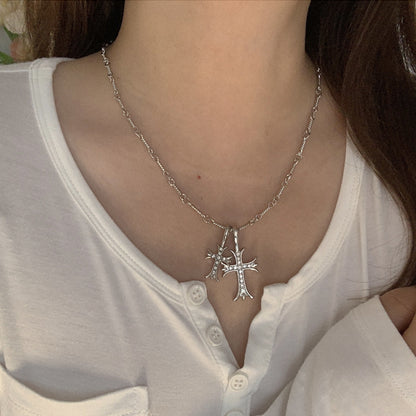 Cross Necklace Vintage Collarbone Sweater Chain