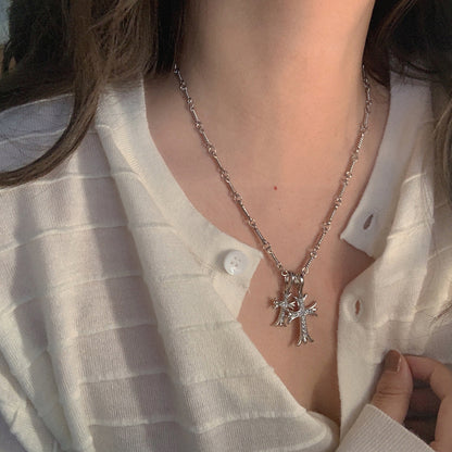 Cross Necklace Vintage Collarbone Sweater Chain