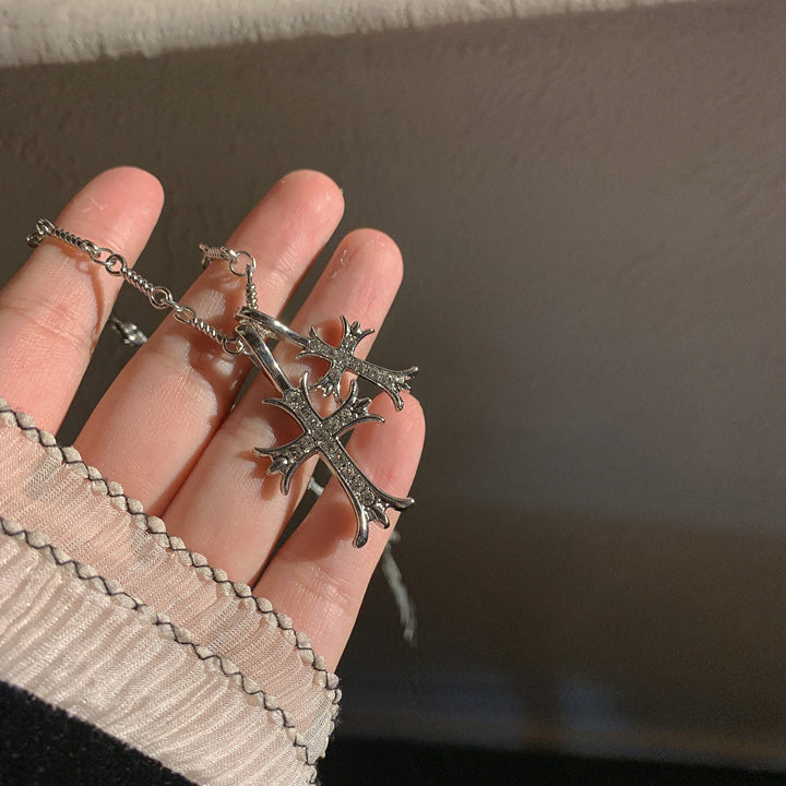 Cross Necklace Vintage Collarbone Sweater Chain