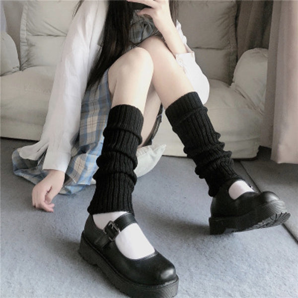 Knitted Thickened Warm Fur Ball Knee Socks