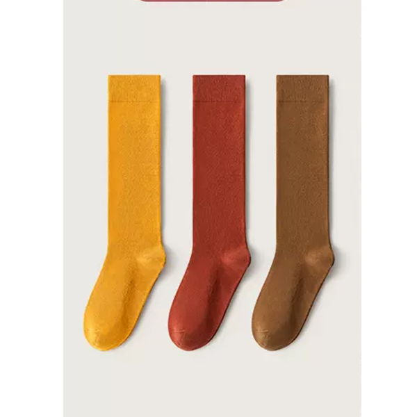 Solid Color Warm Stretch Calf Stockings