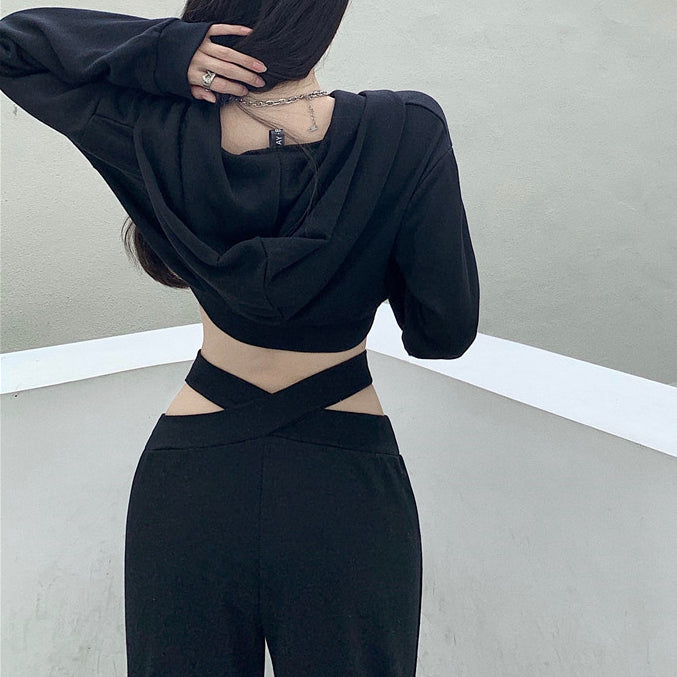 Sports Suit Long-Sleeved Top Wide-Leg Pants